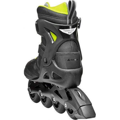 롤러블레이드 Rollerblade Macroblade 84 BOA, Adult Fitness Inline Skate, Black & Lime, Performance Inline Skates