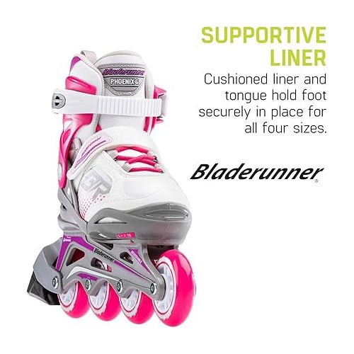 롤러블레이드 Bladerunner by Rollerblade Phoenix Girls Adjustable Fitness Inline Skate