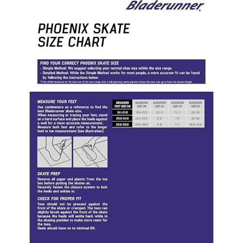 롤러블레이드 Bladerunner by Rollerblade Phoenix Girls Adjustable Fitness Inline Skate