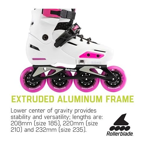 롤러블레이드 Rollerblade Apex Adjustable Fitness Inline Skate, White/Pink, Junior, Urban Performance Inline Skates