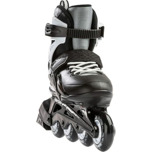 롤러블레이드 Rollerblade Fury Boy's Adjustable Fitness Inline Skate,Black and White, Junior, Youth Performance Inline Skates