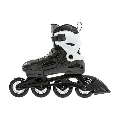 롤러블레이드 Rollerblade Fury Boy's Adjustable Fitness Inline Skate,Black and White, Junior, Youth Performance Inline Skates