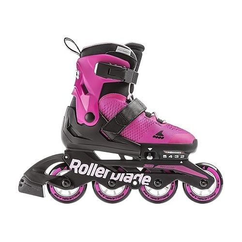 롤러블레이드 Rollerblade Microblade Girl's Adjustable Fitness Inline Skate, Pink and Bubble Gum, Junior, Youth Performance Inline Skates