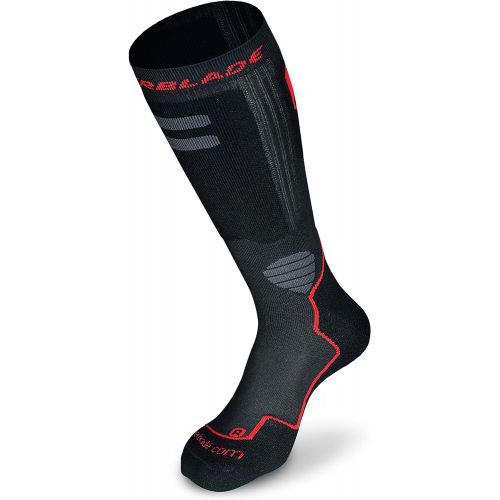 롤러블레이드 Rollerblade High Performance Mens Socks, Inline Skating, Multi Sport, Black and Red