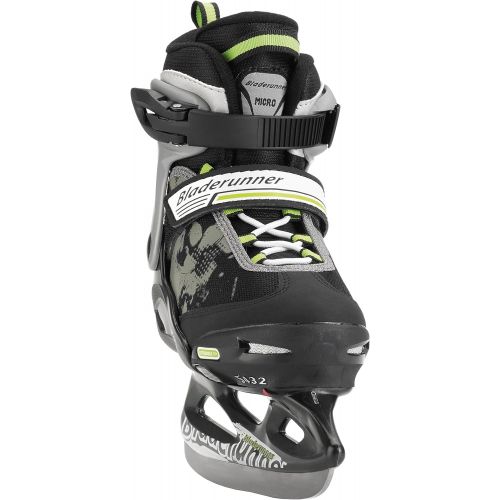 롤러블레이드 Rollerblade Bladerunner Kids Ice Skates, Black/Green, Size 2-5