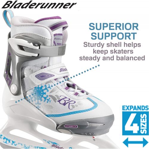 롤러블레이드 Rollerblade Bladerunner Kids Ice Skates, Black/Green, Size 2-5
