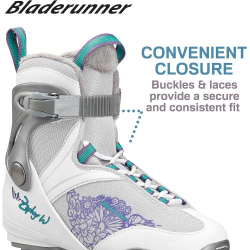 롤러블레이드 Bladerunner Ice by Rollerblade Zephyr Womens Adult Ice Skates White and Purple Recreational Ice Skates