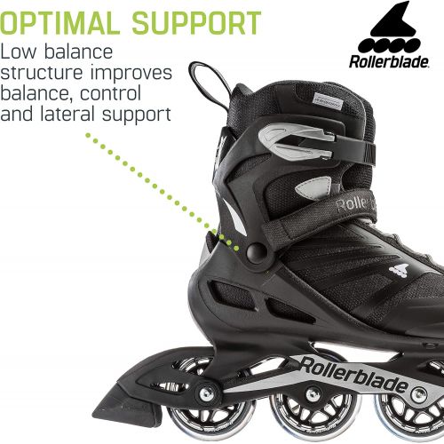 롤러블레이드 Rollerblade Zetrablade Mens Adult Fitness Inline Skate, Black and Silver, Performance Inline Skates