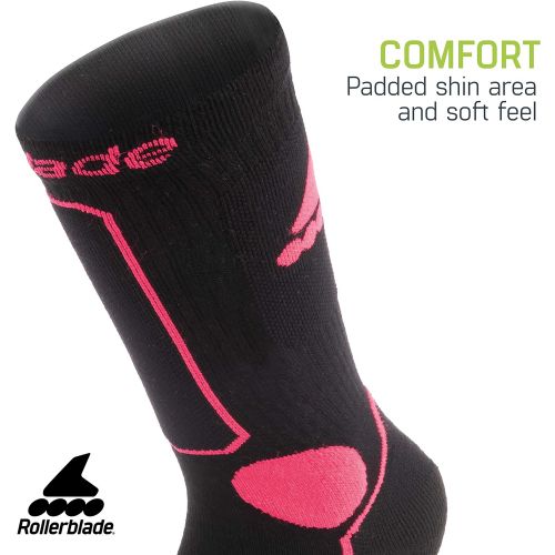 롤러블레이드 Rollerblade Performance Womens Socks, Black/Pink