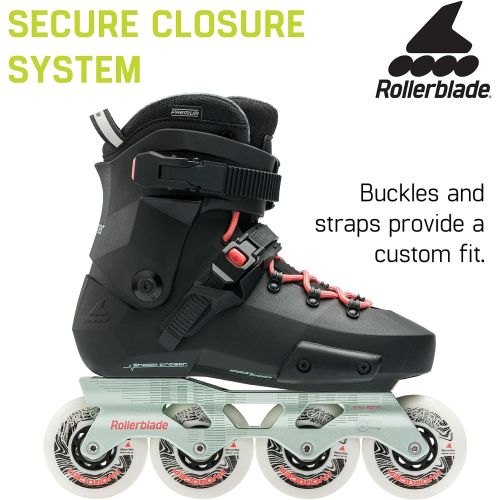 롤러블레이드 Rollerblade Twister XT Womens Adult Fitness Inline Skate, Black/Mint, Urban Performance Inline Skates