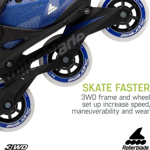 롤러블레이드 Rollerblade Macroblade 100 3WD Womens Adult Fitness Inline Skate, Violet Blue and Cool Grey, Performance Inline Skates