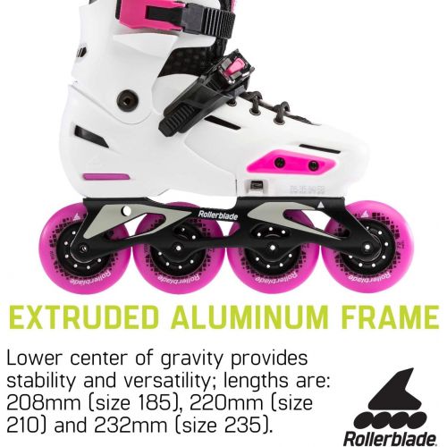 롤러블레이드 Rollerblade Apex Adjustable Fitness Inline Skate, White/Pink, Junior, Urban Performance Inline Skates