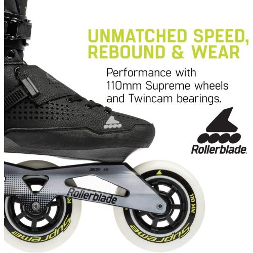 롤러블레이드 Rollerblade E2 110 Unisex Adult Fitness Inline Skate, Black