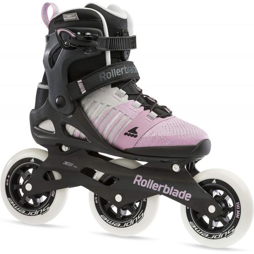 롤러블레이드 Rollerblade Macroblade 110 3WD Womens Adult Fitness Inline Skate, Grey and Pink, Performance Inline Skates