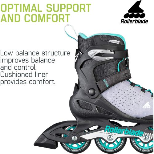 롤러블레이드 Rollerblade Zetrablade Elite Womens Adult Fitness Inline Skate, Black and Powder Blue, Performance Inline Skates