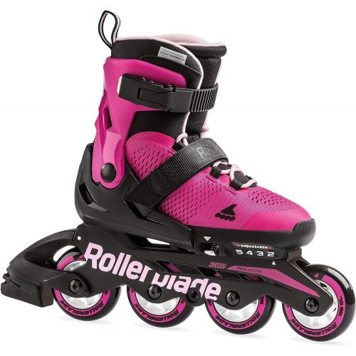 롤러블레이드 Rollerblade Microblade Girls Adjustable Fitness Inline Skate, Pink and Bubble Gum, Junior, Youth Performance Inline Skates