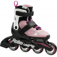 Rollerblade Microblade Kids Adjustable Fitness Inline Skate, Pink/White, Junior, Youth Performance Inline Skates