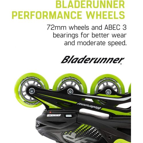 롤러블레이드 [아마존베스트]Bladerunner by Rollerblade Phoenix Boys Adjustable Fitness Inline Skate, Black and Green, Junior, Value Performance Inline Skates