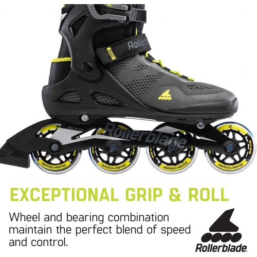 롤러블레이드 [아마존베스트]Rollerblade Macroblade 80 Mens Adult Fitness Inline Skate, Black and Lime, Performance Inline Skates