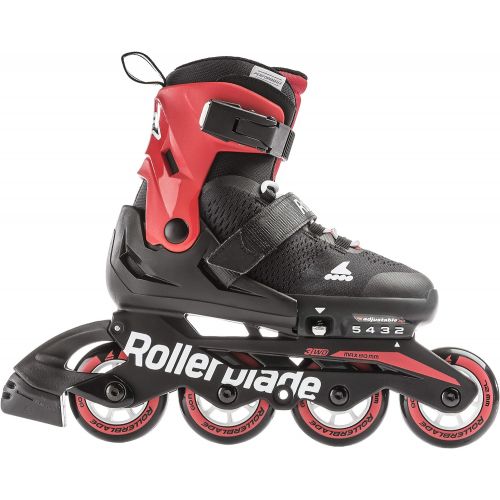 롤러블레이드 Rollerblade Microblade Boys Adjustable Fitness Inline Skate, Black and Red, Junior, Youth Performance Inline Skates