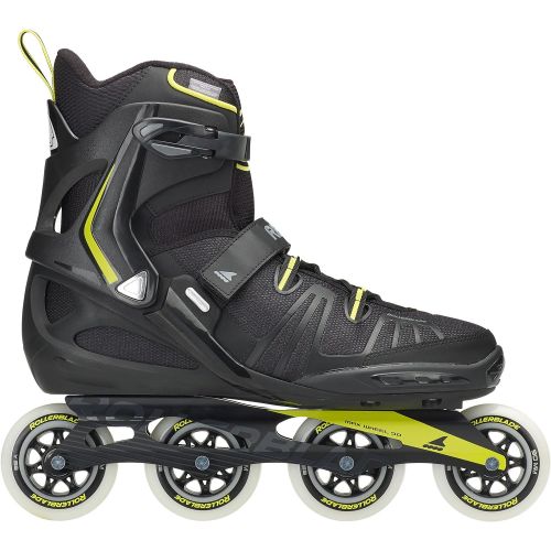 롤러블레이드 Rollerblade RB XL Mens Adult Fitness Inline Skate, Black and Lime, High Performance Inline Skates