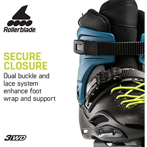 롤러블레이드 Rollerblade RB 110 3WD Unisex Adult Fitness Inline Skate, Black and Blue, High Performance Inline Skates