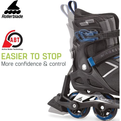 롤러블레이드 Rollerblade Macroblade 80 ABT Mens Adult Fitness Inline Skate, Black and Blue, Performance Inline Skates