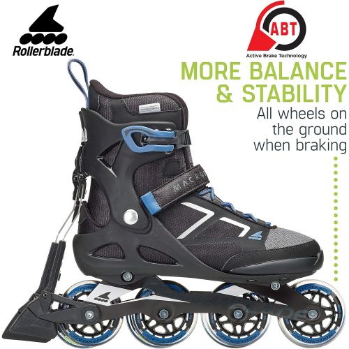 롤러블레이드 Rollerblade Macroblade 80 ABT Mens Adult Fitness Inline Skate, Black and Blue, Performance Inline Skates