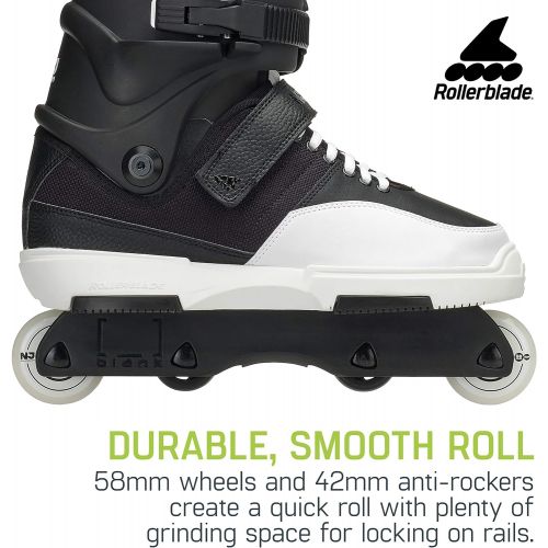 롤러블레이드 Rollerblade NJ Team Unisex Adult Street Inline Skate, Black and White, High Performance Inline Skates