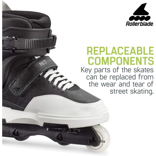 롤러블레이드 Rollerblade NJ Team Unisex Adult Street Inline Skate, Black and White, High Performance Inline Skates