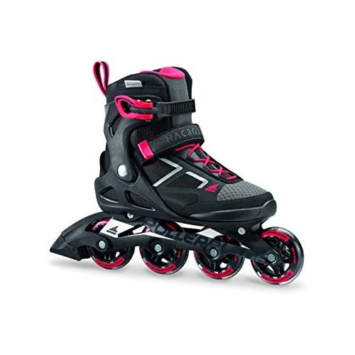 롤러블레이드 Rollerblade Macroblade 80 Womens Adult Fitness Inline Skate, Black and Pink, Performance Inline Skates