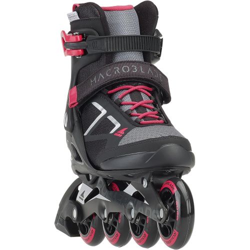 롤러블레이드 Rollerblade Macroblade 80 Womens Adult Fitness Inline Skate, Black and Pink, Performance Inline Skates