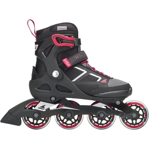 롤러블레이드 Rollerblade Macroblade 80 Womens Adult Fitness Inline Skate, Black and Pink, Performance Inline Skates