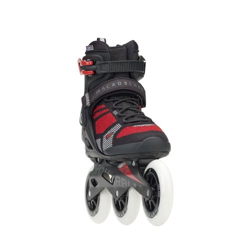 롤러블레이드 Rollerblade Macroblade 110 3WD Mens Adult Fitness Inline Skate, Black and Red, High Performance Inline Skates