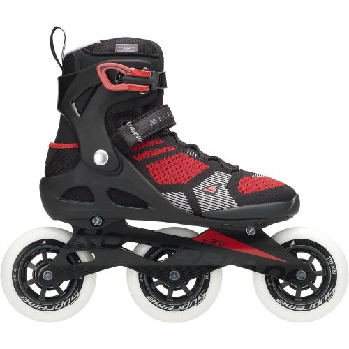 롤러블레이드 Rollerblade Macroblade 110 3WD Mens Adult Fitness Inline Skate, Black and Red, High Performance Inline Skates