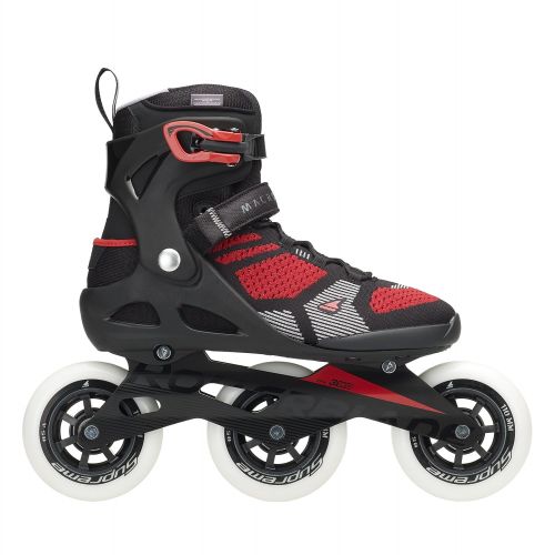 롤러블레이드 Rollerblade Macroblade 110 3WD Mens Adult Fitness Inline Skate, Black and Red, High Performance Inline Skates