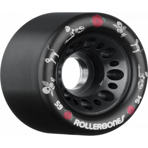  RollerBones Day of The Dead Pet Derby Skating Wheels Black 94A