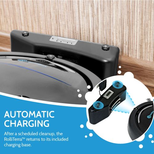  RolliBot (Used - Like New) Best in Class RolliTerra Robotic Vacuum Robot  Quiet, Deep-Cleaning Rollerbrush Filters Debris & Pet Hair, Includes Remote