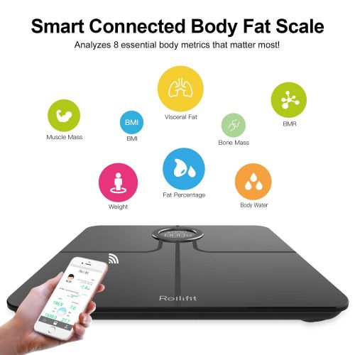  Rollibot Rollifit Premium Smart Scale - Body Fat Scale with Fitness APP & Body Composition Monitor with Extra...