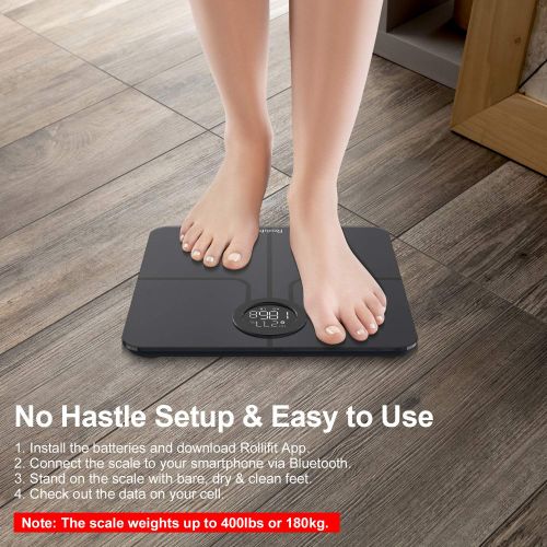  Rollibot Rollifit Premium Smart Scale - Body Fat Scale with Fitness APP & Body Composition Monitor with Extra...