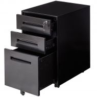 Rolling A4 File Cabinet Sliding Drawer Metal Office Organizer Storage Black NEW