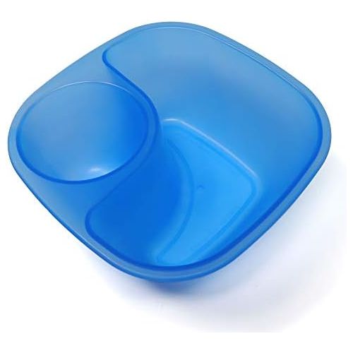  [아마존베스트]Rolling Sands Reusable Snack and Dip Bowls, 5 Pack, USA Made, Dishwasher and Microwave Safe Personal Size Plastic Divider Bowls, BPA-Free, Two Compartments to Hold All Kinds of Dip