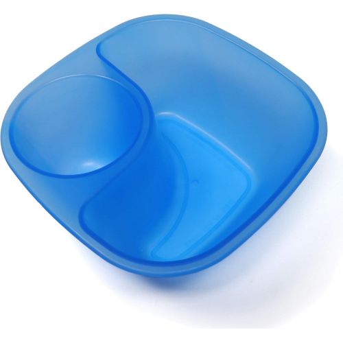  [아마존베스트]Rolling Sands Reusable Snack and Dip Bowls, 5 Pack, USA Made, Dishwasher and Microwave Safe Personal Size Plastic Divider Bowls, BPA-Free, Two Compartments to Hold All Kinds of Dip