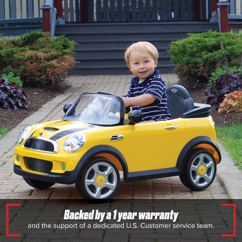  Rollplay 6V Mini Cooper Ride On Toy, Battery-Powered Kids Ride On Car - Yellow