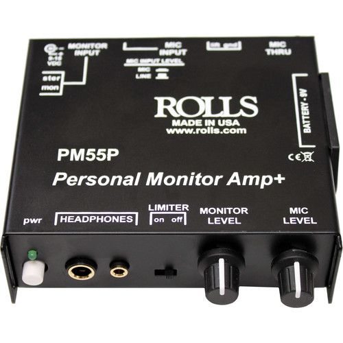  Rolls PM55P Stereo Personal Monitor Amplifier with Optical Limiter