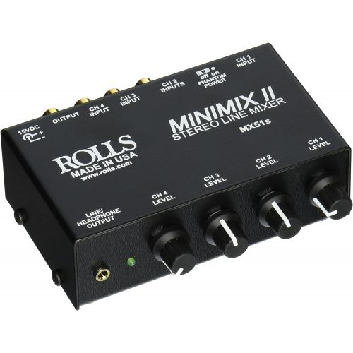  Rolls MX51S Mini Mix 2 Four-Channel Stereo Line Mixer