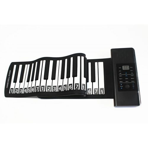  Rollup Piano Piano Portable Roll up Piano Keyboard 61 Keys Built-in Stereo Speaker and 1000mA Lithium Battery for Kids Playing, Learning,Entertainment and Tourism (Built-in Battery)