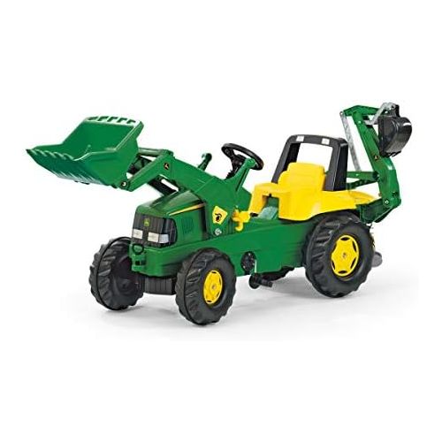  Rolly rolly toys John Deere Pedal Tractor with Working Loader and Backhoe Digger, Youth Ages 3+