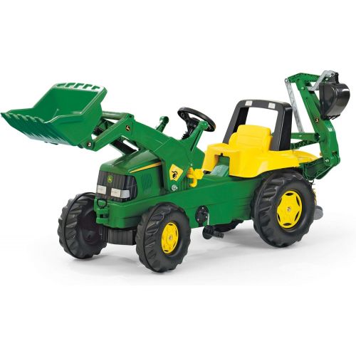  Rolly rolly toys John Deere Pedal Tractor with Working Loader and Backhoe Digger, Youth Ages 3+