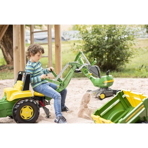  Rolly rolly toys John Deere Pedal Tractor with Working Loader and Backhoe Digger, Youth Ages 3+